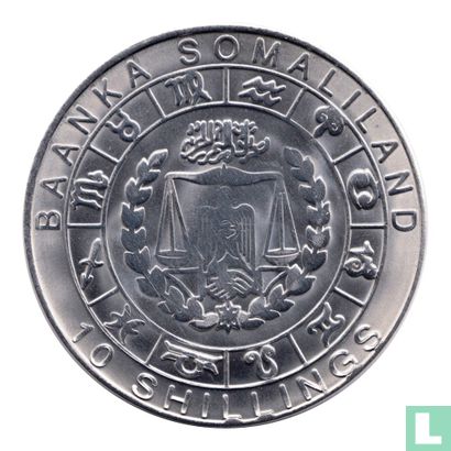 Somaliland 10 shillings 2012 (fer recouvert d'acier inoxydable) "Capricorn" - Image 2