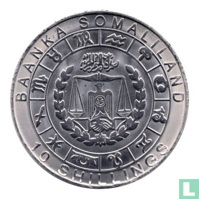 Somaliland 10 shillings 2012 (fer recouvert d'acier inoxydable) "Scorpio" - Image 2