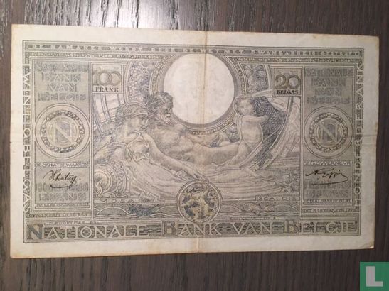100 frank 20 belgas 1942 - Afbeelding 2