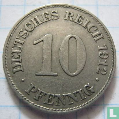 Empire allemand 10 pfennig 1912 (E) - Image 1