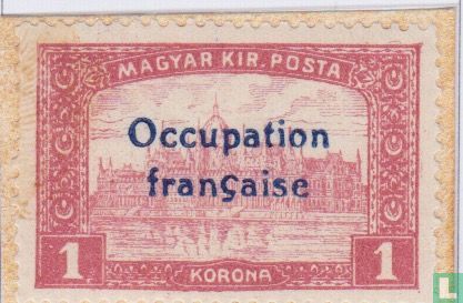 Parliament building, with overprint