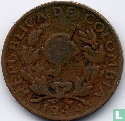Colombie 5 centavos 1944 (avec B) - Image 1