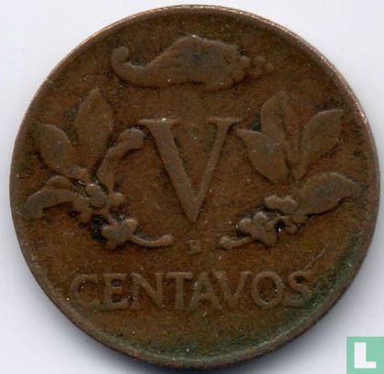 Colombie 5 centavos 1944 (avec B) - Image 2