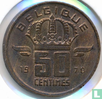 Belgium 50 centimes 1970 (FRA) - Image 1