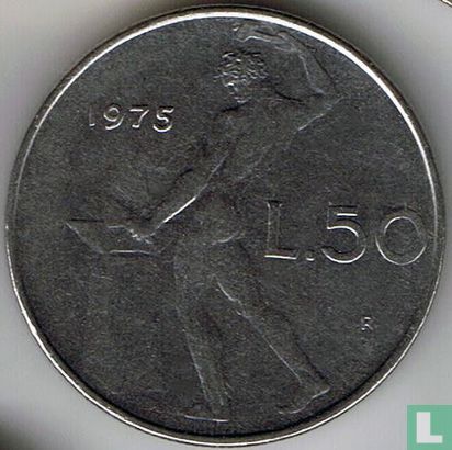 Italy 50 lire 1975 (type 2) - Image 1