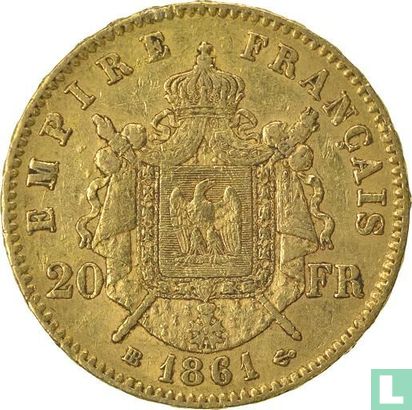 Frankrijk 20 francs 1861 (BB) - Afbeelding 1
