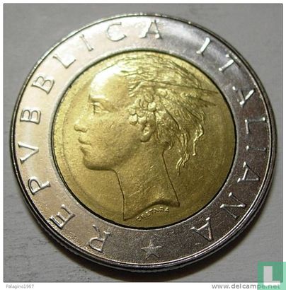 Italien 500 Lire 1985 (Bimetall - Typ 2) - Bild 2