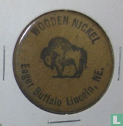 USA  (Lincoln, NE)  Eager Buffalo Wooden Nickel - Hinky Dinky  1980s - Afbeelding 2