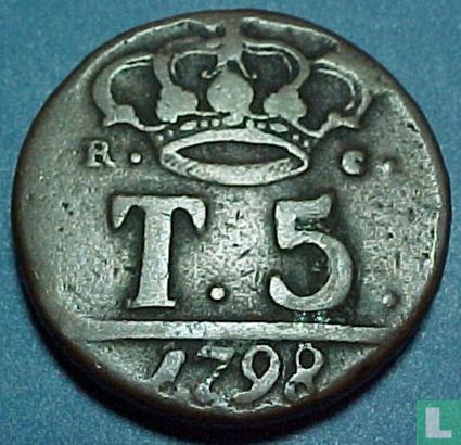 Napels 5 tornesi 1798 (met P - type 1) - Afbeelding 1