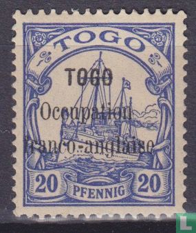 German Togo stamp overloaded