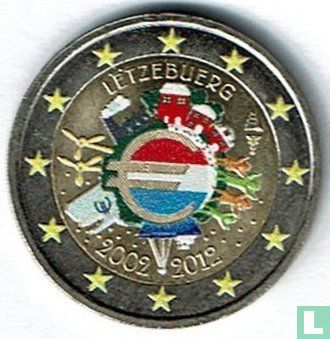 Luxemburg 2 euro 2012 (met grote vlag in het midden) "10 Years of Euro Cash" - Afbeelding 1