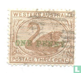 Swan with overprint one penny