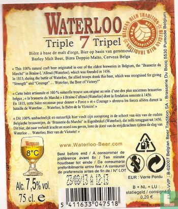 Waterloo Triple 7 Tripel (75cl) - Image 2