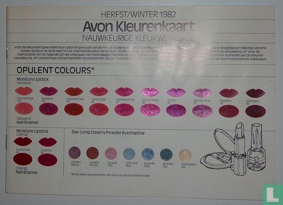 Avon kleurenkaart herfst/winter 1982 - Bild 1