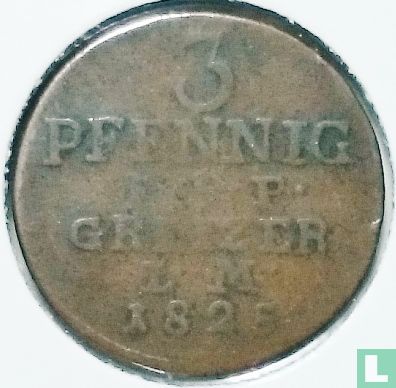 Reuss-Obergreiz 3 pfennig 1825 - Afbeelding 1