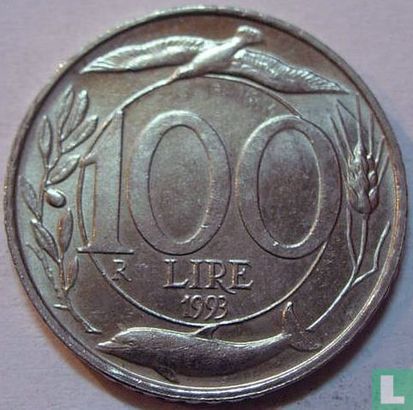 Italie 100 lire 1993 (type 2) - Image 1
