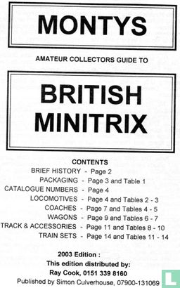 Montys Amateur Collectors Guide to British Minitrix - Afbeelding 1