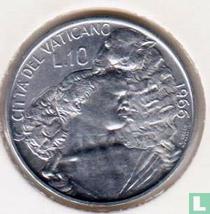 Vatikan 10 Lira 1966 - Bild 1