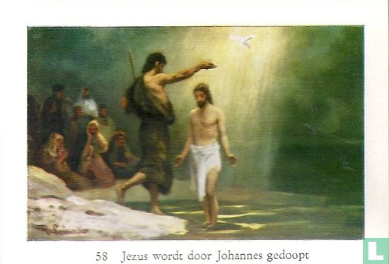 Jezus wordt door Johannes gedoopt