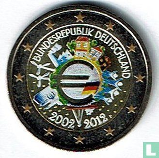 Duitsland 2 euro 2012 (D - met kleine vlag in het midden) "10 Years of Euro Cash" - Afbeelding 1