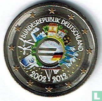 Duitsland 2 euro 2012 (J - met kleine vlag in het midden) "10 Years of Euro Cash" - Afbeelding 1