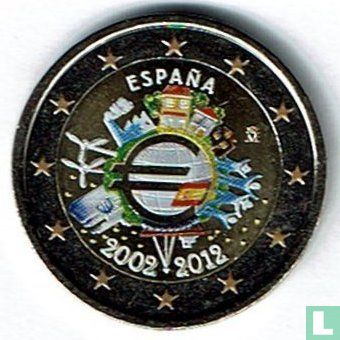 Spanje 2 euro 2012 (met kleine vlag in het midden) "10 Years of Euro Cash" - Image 1