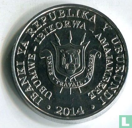 Burundi 5 francs 2014 "Southern ground hornbill" - Image 1