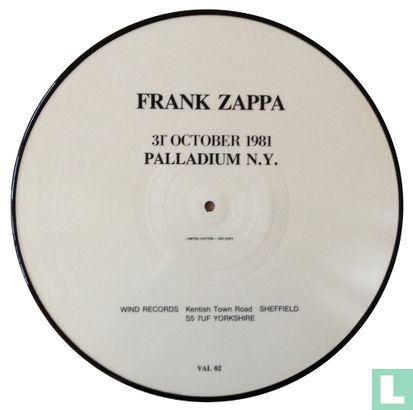 Frank Zappa 31th October 1981 Palladium N.Y. - Afbeelding 2