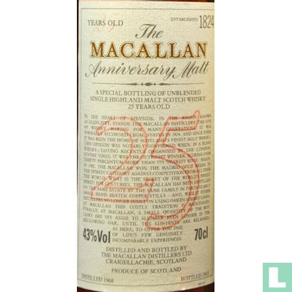 The Macallan 1968 The Anniversary Malt - Afbeelding 3