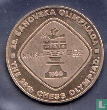Joegoslavië 5 dinara 1990 (PROOF) "29th Chess Olympiad" - Afbeelding 1