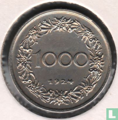 Austria 1000 kronen 1924 - Image 1