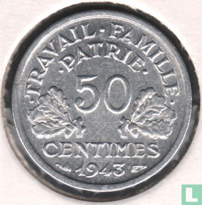 France 50 centimes 1943 (sans B) - Image 1