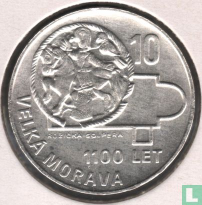 Tsjecho-Slowakije 10 korun 1966 "1100th anniversary of Great Moravia" - Afbeelding 2