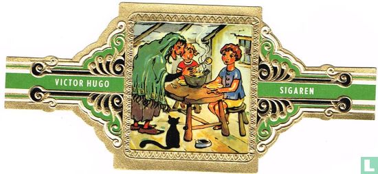 De heks geeft Hans en Grietje te eten - Afbeelding 1