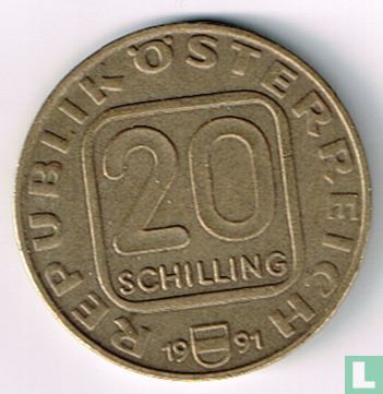 Oostenrijk 20 schilling 1991 "800 years of Georgenberger Handfeste" - Afbeelding 1