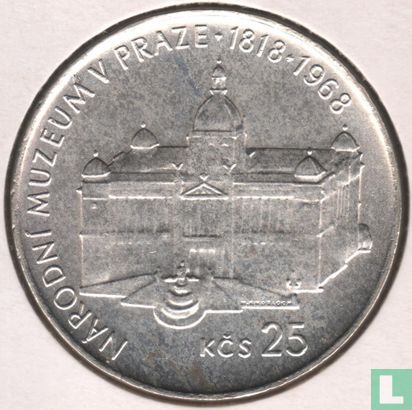 Tsjecho-Slowakije 25 korun 1968 "150th anniversary Prague national museum" - Afbeelding 1