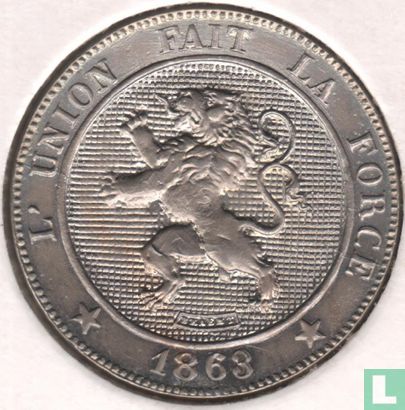 Belgique 5 centimes 1863 - Image 1