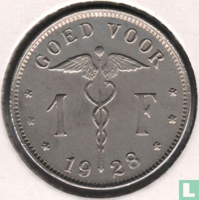 België 1 franc 1928 (NLD) - Afbeelding 1