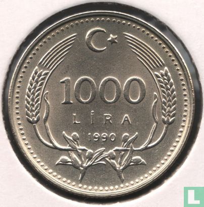 Turkije 1000 lira 1990 "Environmental protection" - Afbeelding 1