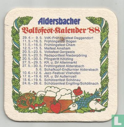 Aldersbacher Volksfest-kalender '88 - Bild 1