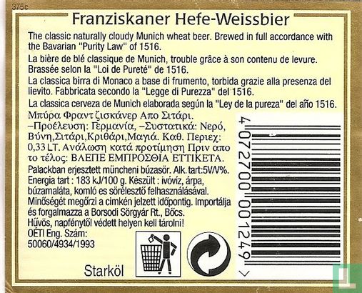 Franziskaner Hefe-Weissbier  - Afbeelding 2