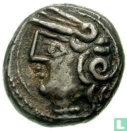 Ancient Celts (Aedui Stam)  AR quinarius  ca 80 - 50 BC - Image 1
