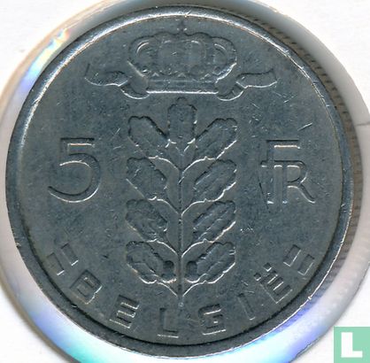 Belgium 5 francs 1972 (NLD - with RAU) - Image 2