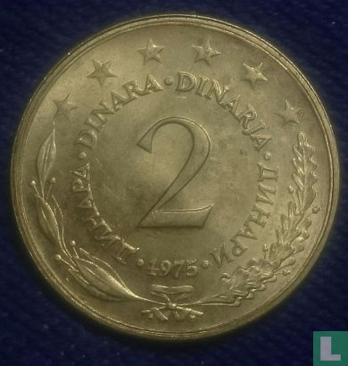 Yougoslavie 2 dinara 1975 - Image 1