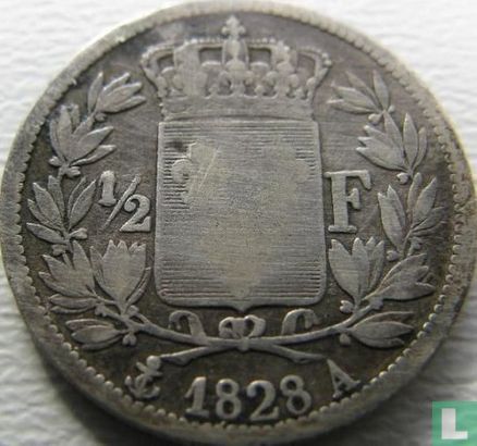 France ½ franc 1828 (A) - Image 1