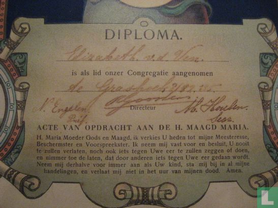 Diploma Lid Congregatie 1935 - Image 2