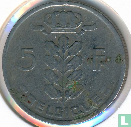 Belgium 5 francs 1950 (FRA - coin alignment) - Image 2