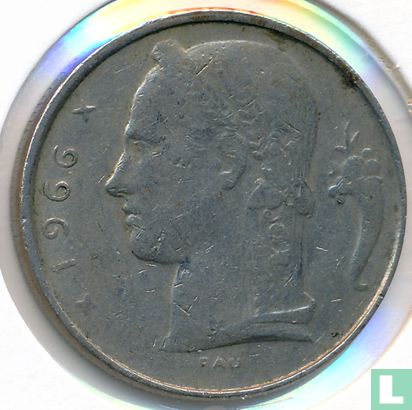 België 5 francs 1966 (FRA - muntslag) - Afbeelding 1