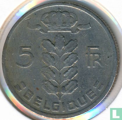 Belgique 5 francs 1966 (FRA - frappe monnaie) - Image 2