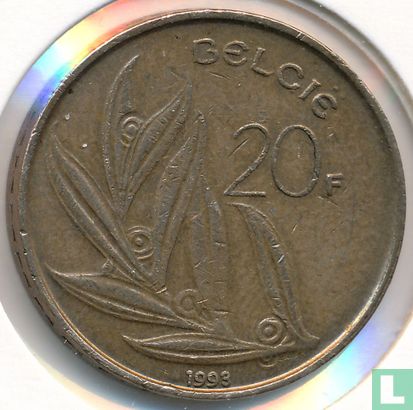 Belgium 20 francs 1993 (NLD) - Image 1